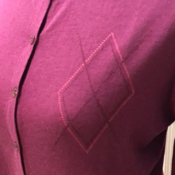 🇫🇷Faconnable Argyle Bordeaux detail button-down classic cardigan coordinate - Picture 2 of 9